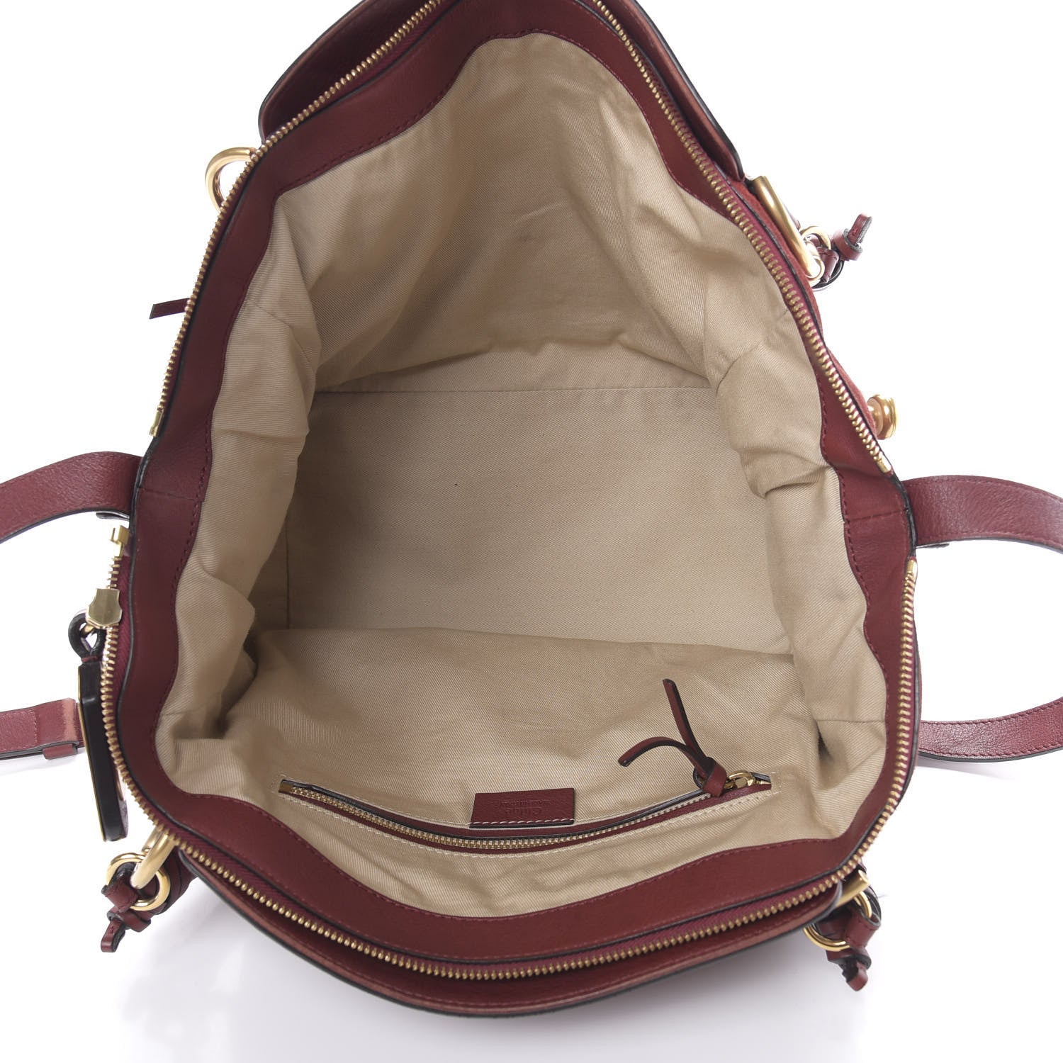 Chloe Grained Calfskin Suede Satchel Red 5 of 18