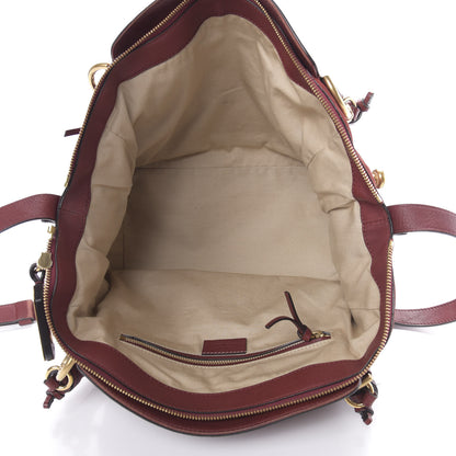 Chloe Grained Calfskin Suede Satchel Red 5 of 18