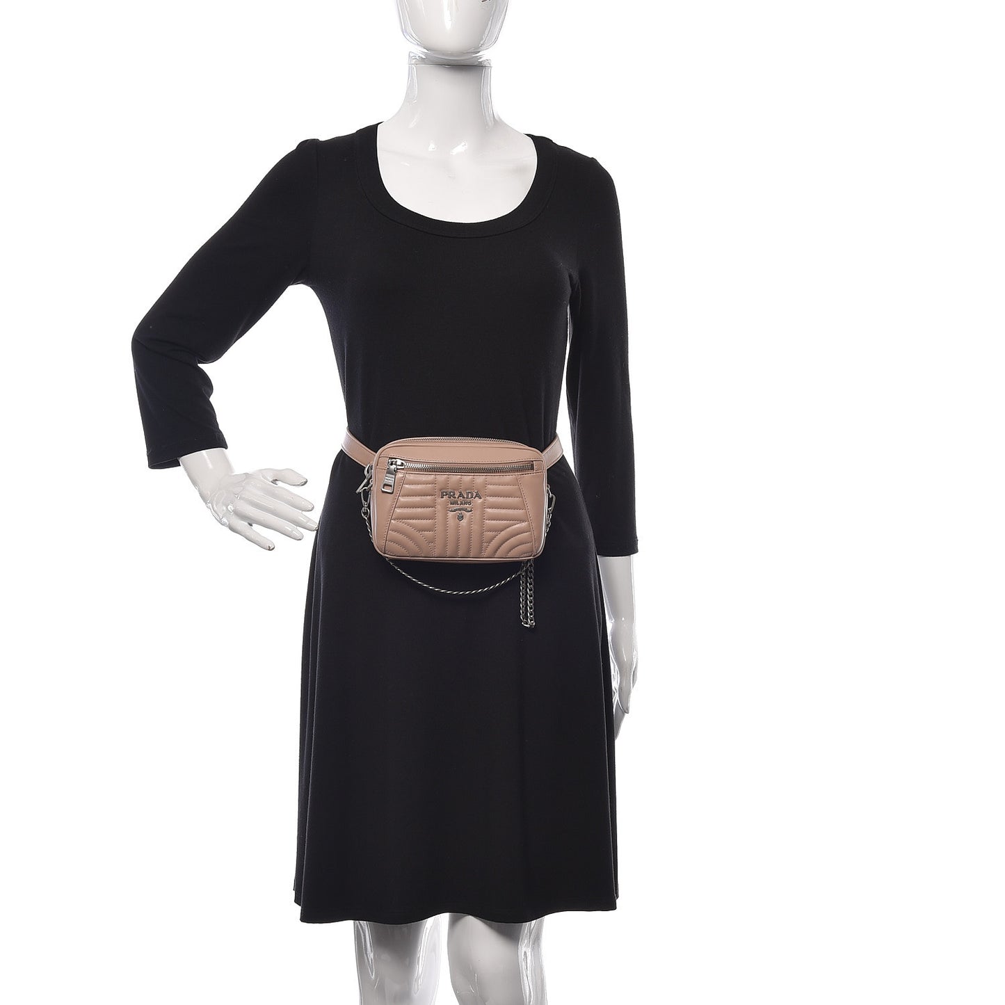 Soft Calfskin Impunture Diagramme Belt Bag Cipria