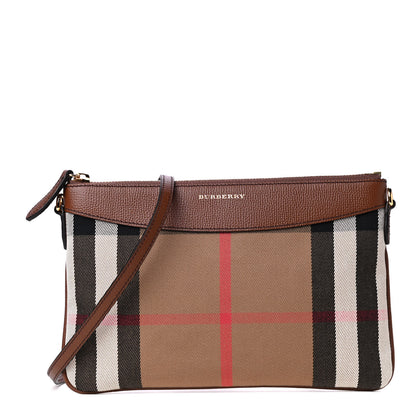 Burberry House Check Derby Peyton Crossbody Clutch Bag Tan 1 of 4