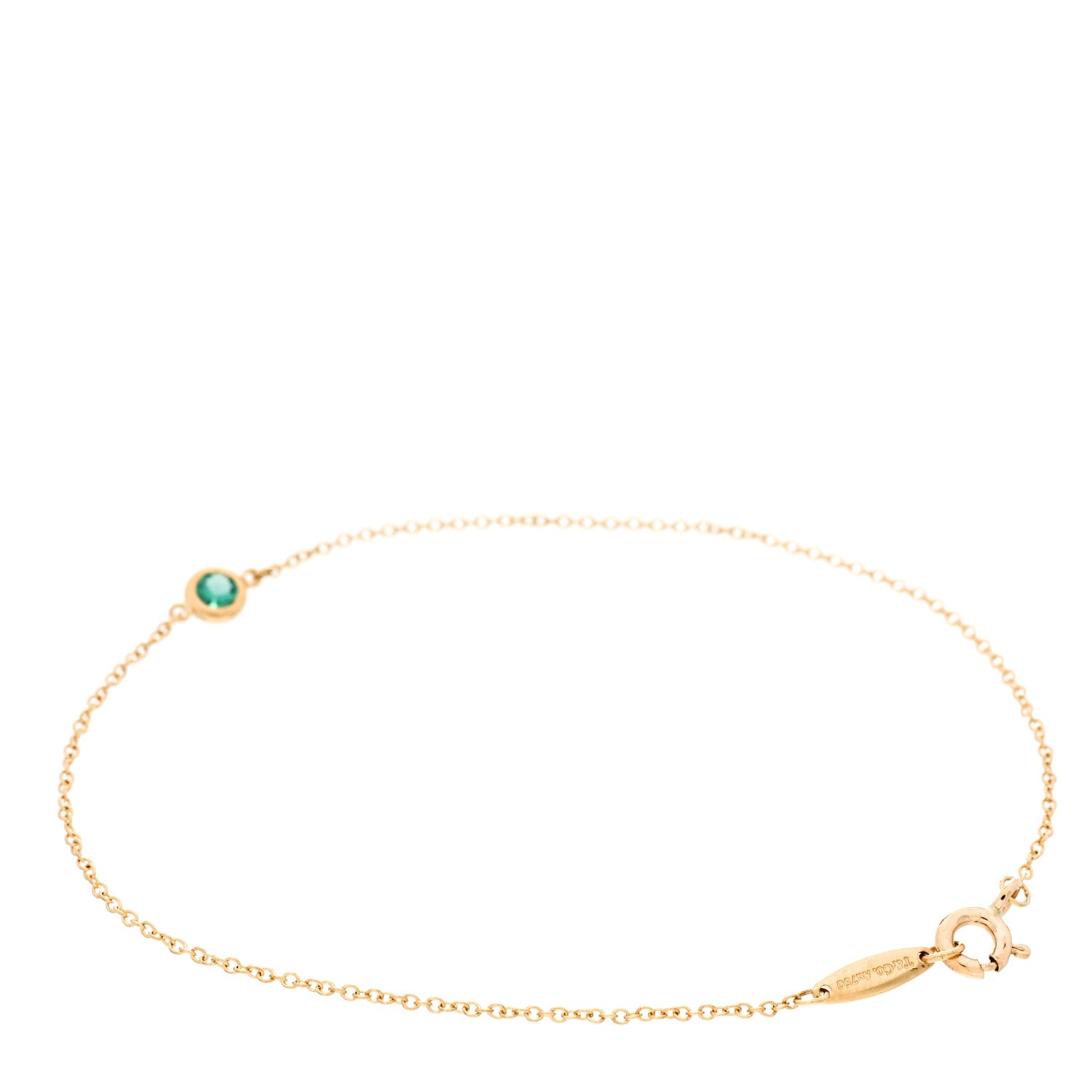 Tiffany 18K Yellow Gold Emerald Elsa Peretti Color By The Yard Bracelet 2 of 5