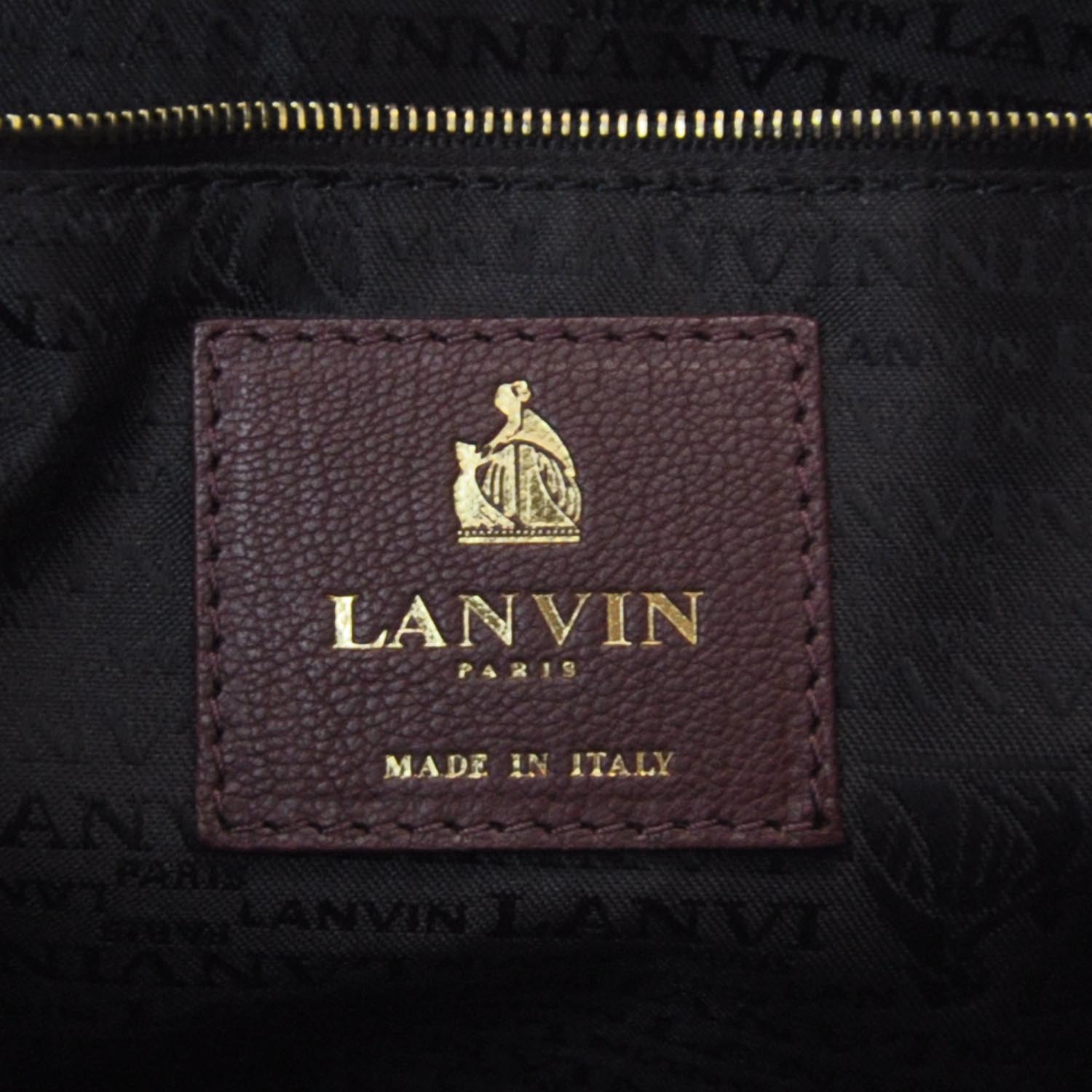 Lanvin Goatskin Amalia Bucket Bag Aubergine 9 of 9