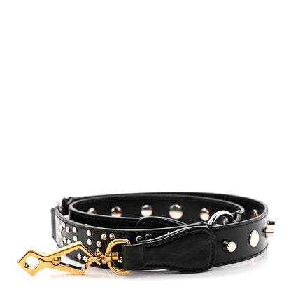 Gucci Calfskin Studded Logo Shoulder Strap Black 1 of 3