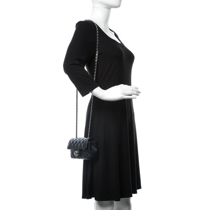 Chanel Lambskin Quilted Extra Mini Rectangular Flap Black 2 of 8