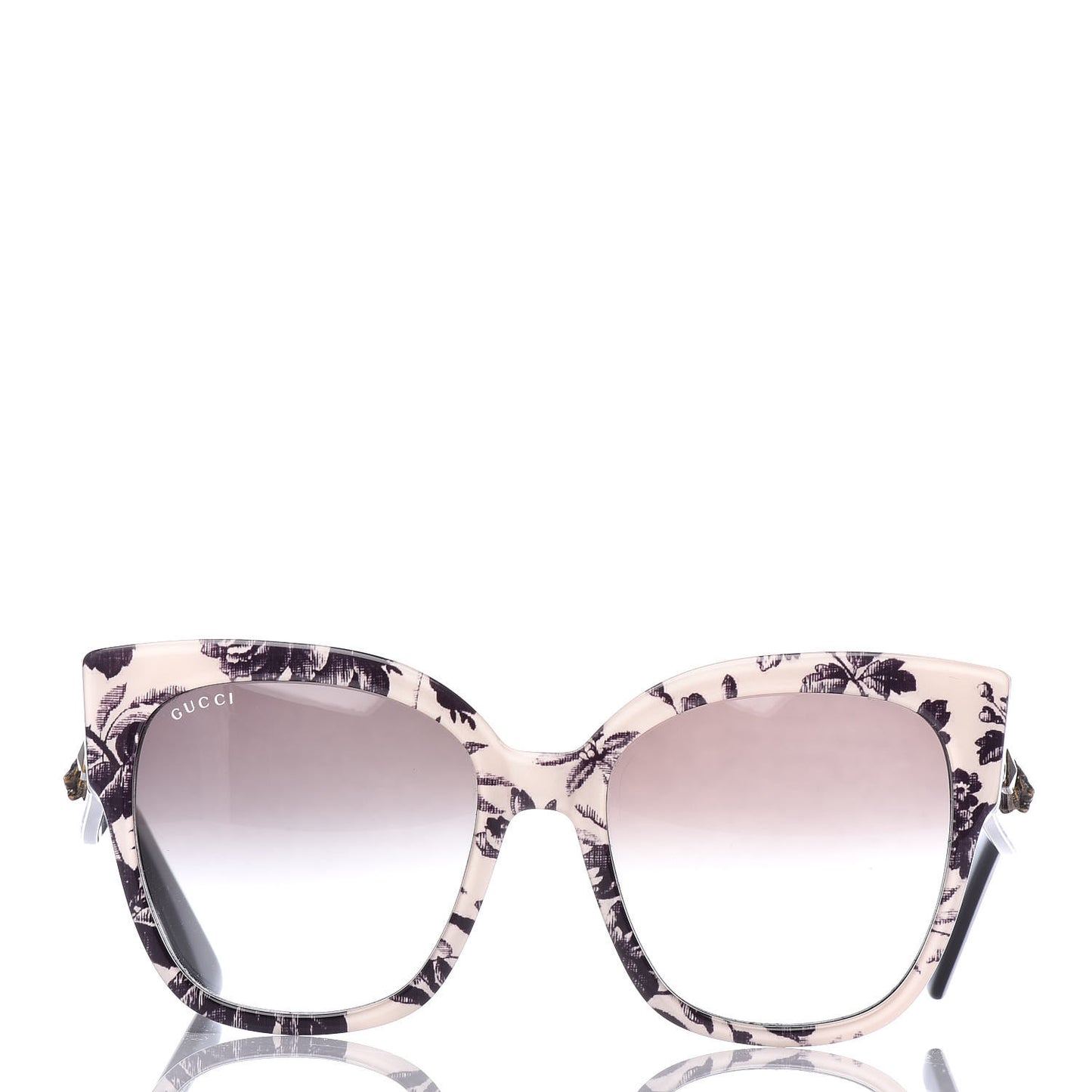 Acetate Herbarium Print Square Frame Sunglasses GG0059S White