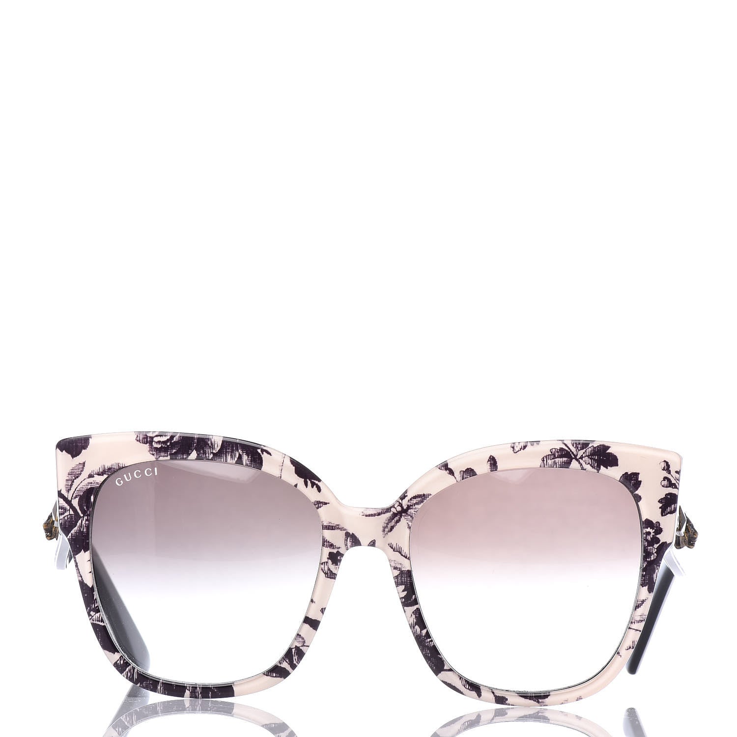 Gucci Acetate Herbarium Print Square Frame Sunglasses GG0059S White 2 of 7