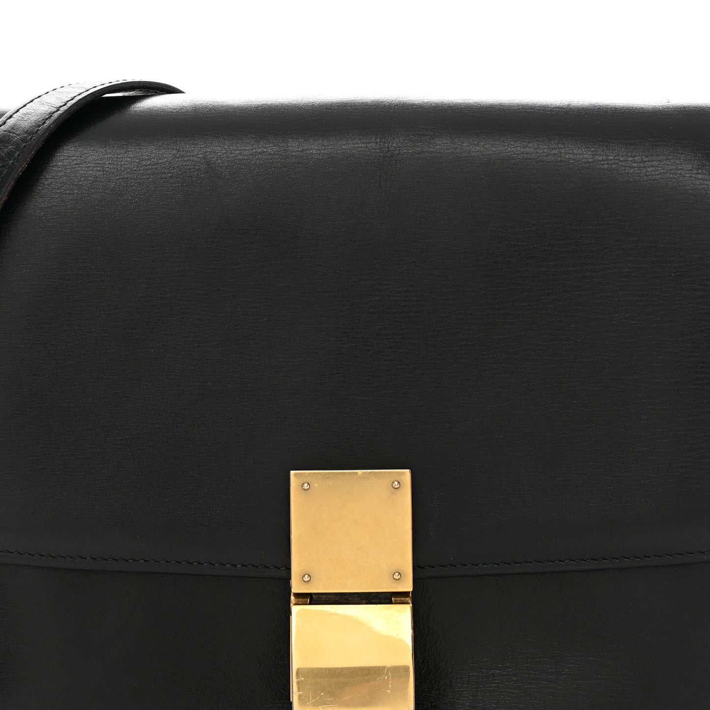 Box Calfskin Medium Classic Box Flap Bag Black