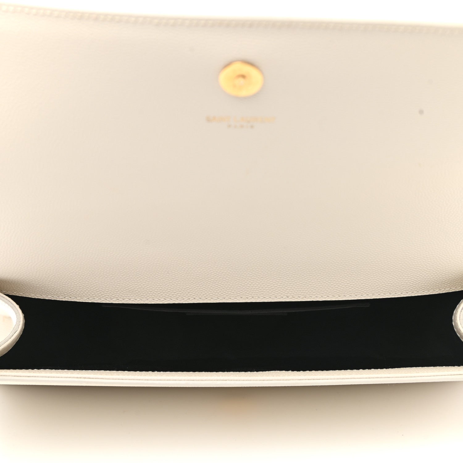 Saint Laurent Grain De Poudre Classic Monogram Cassandre Clutch Dove White 4 of 10
