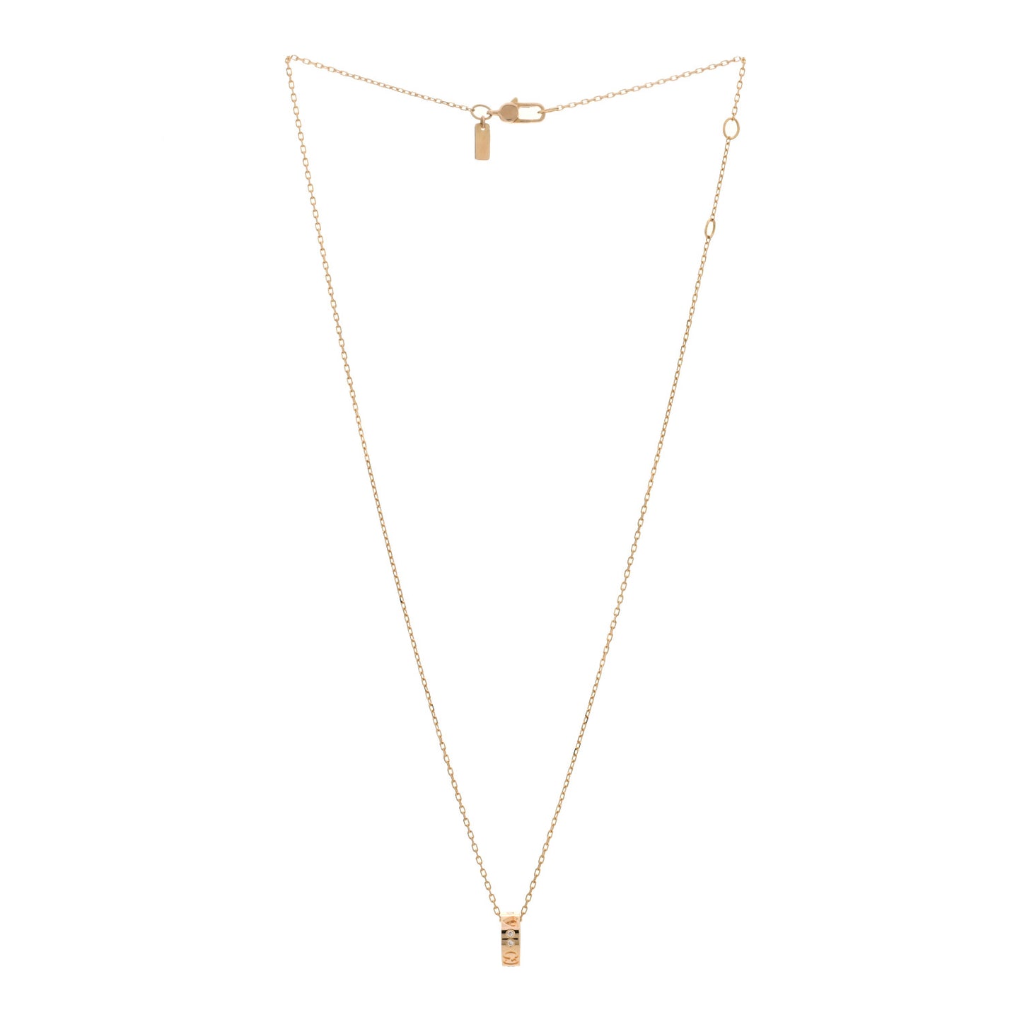 18K Rose Gold Diamond Icon Amore Pendant Necklace