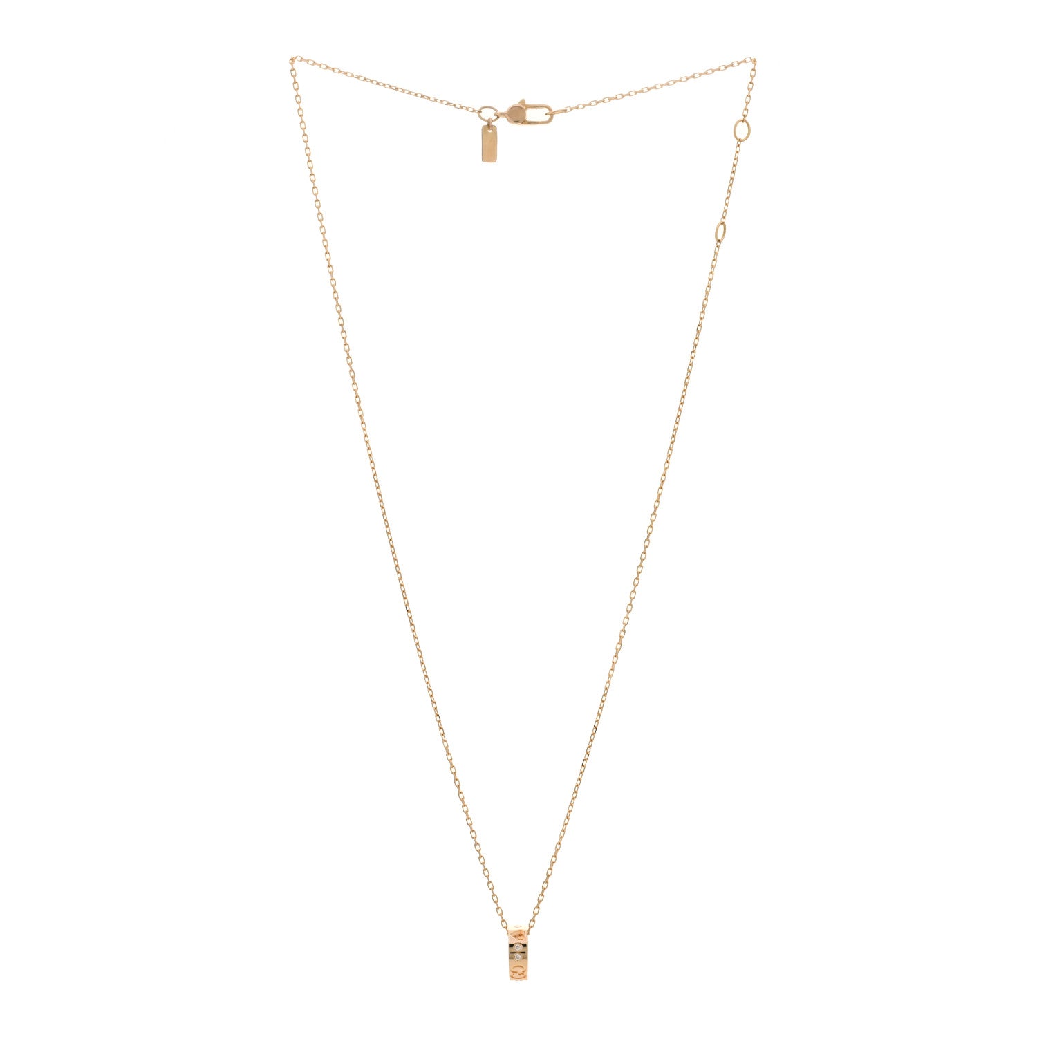 Gucci 18K Rose Gold Diamond Icon Amore Pendant Necklace 2 of 3