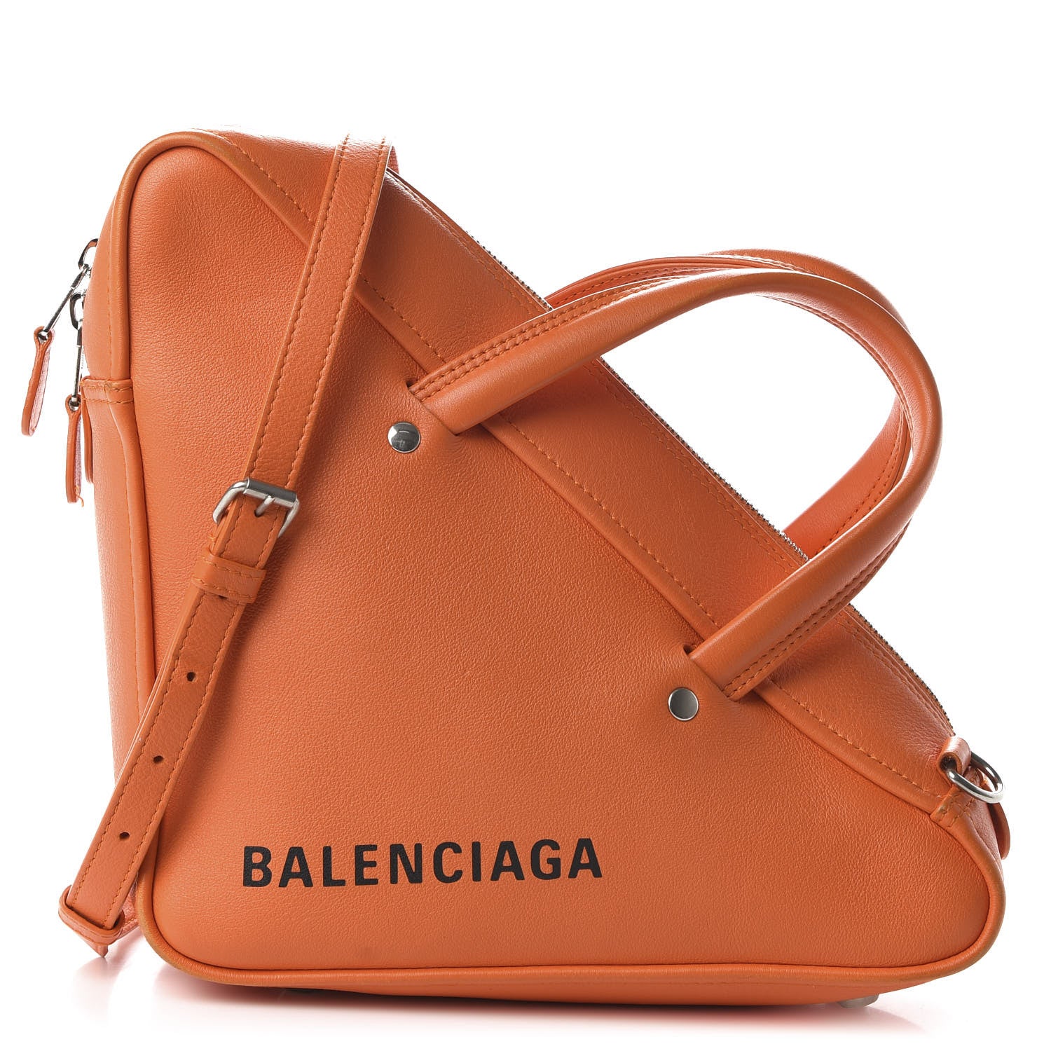 Balenciaga Calfskin S Triangle Duffle Orange 1 of 10