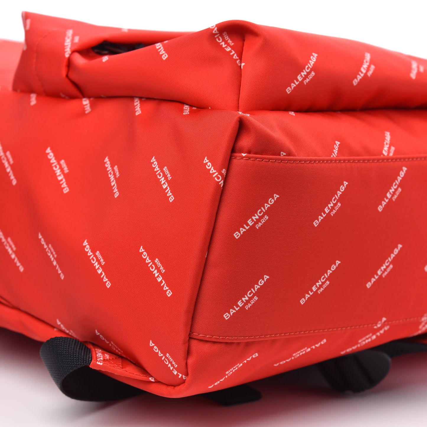 Twill Nylon Allover Logo Print Explorer Backpack Rouge Vermillion White