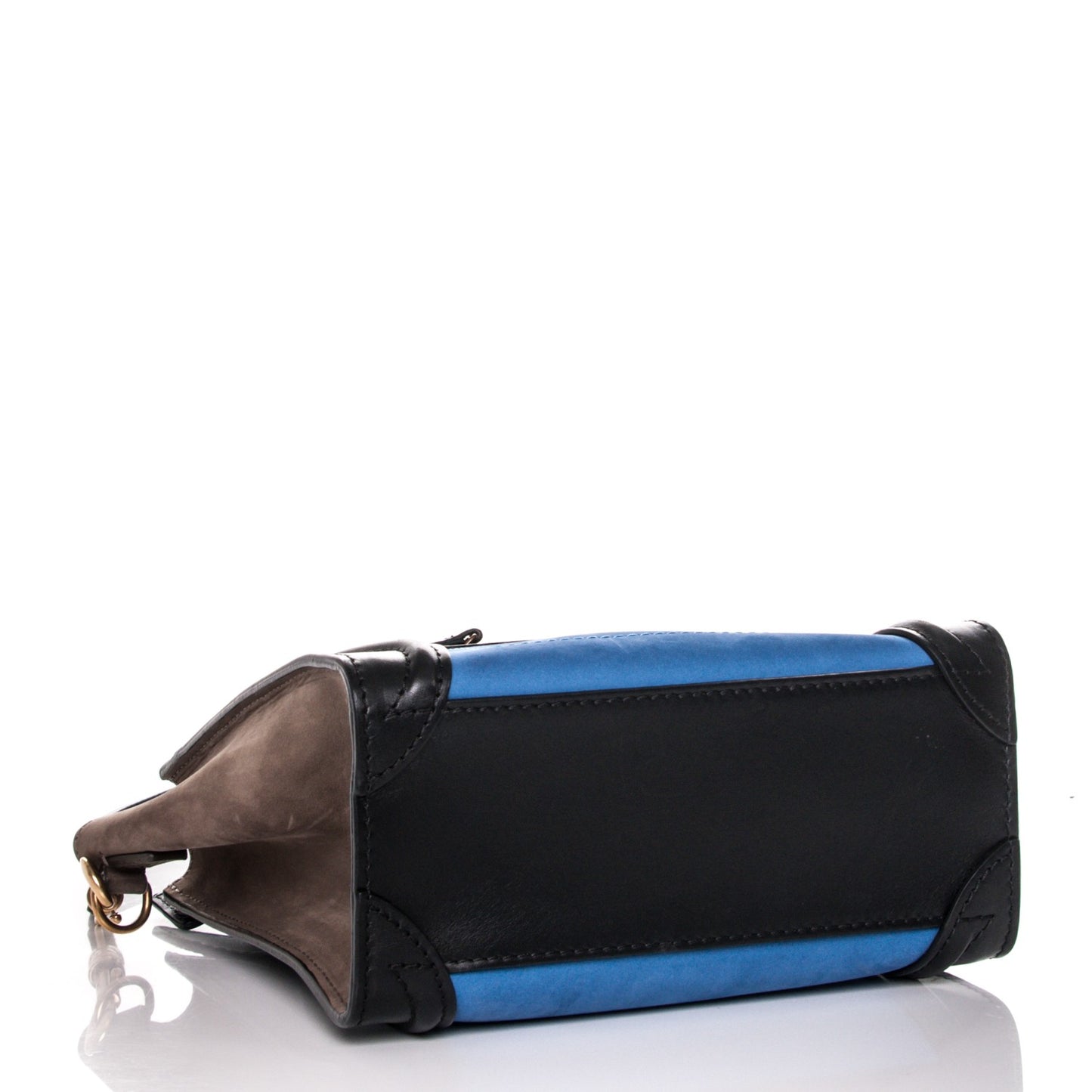 Calfskin Nubuck Suede Nano Tri-Color Luggage Blue
