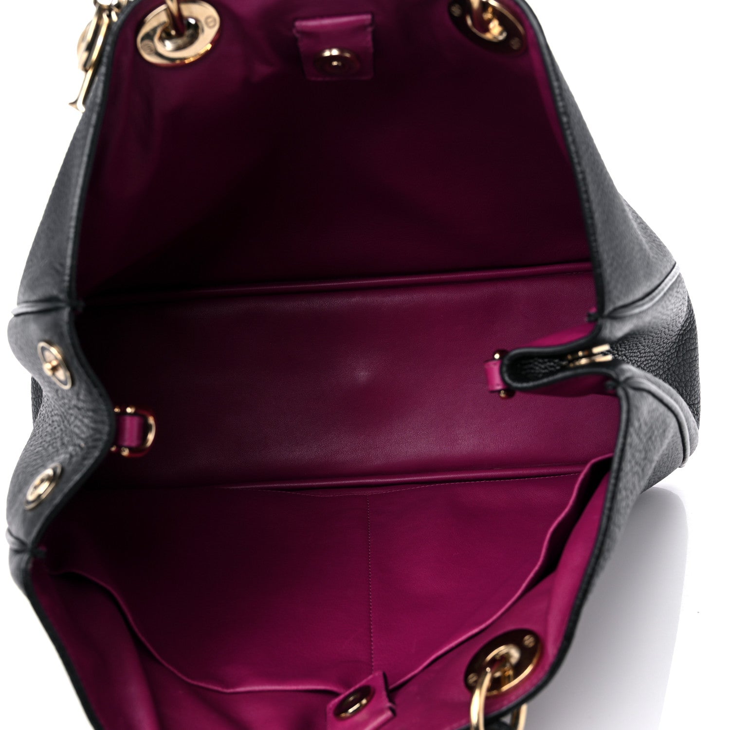 Christian Dior Bullcalf Large Diorissimo Tote Black Rose Indien 6 of 16