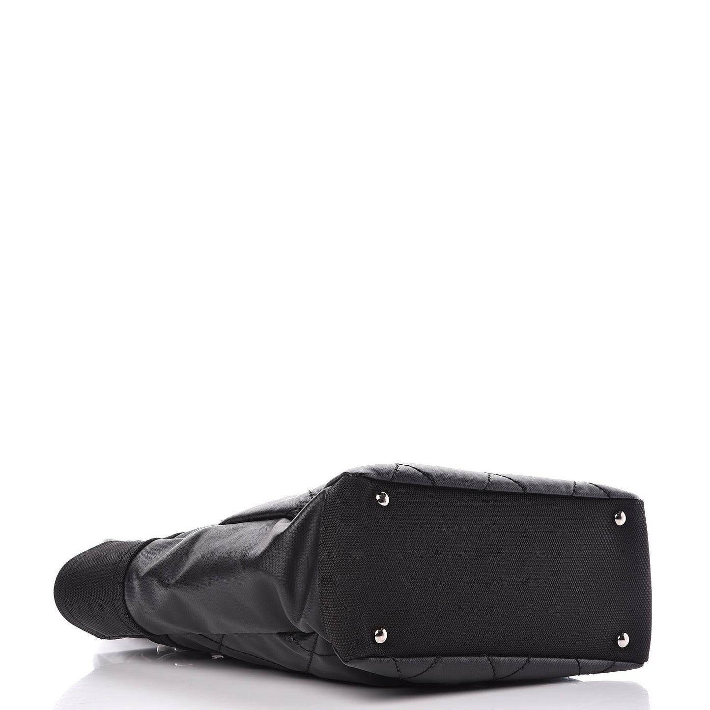 Coated Canvas Quilted Small Paris Biarritz Tote Black