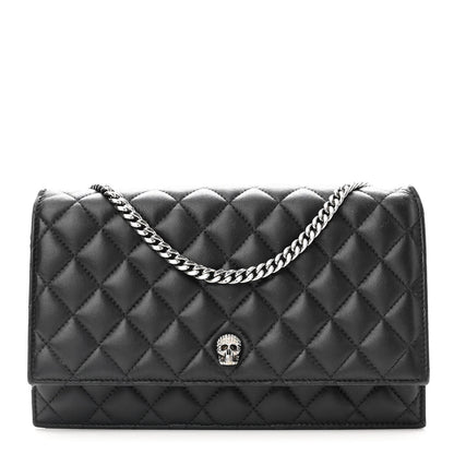Alexander McQueen Calfskin Quilted Medium Skull Chain Crossbody Bag Black 1 of 17