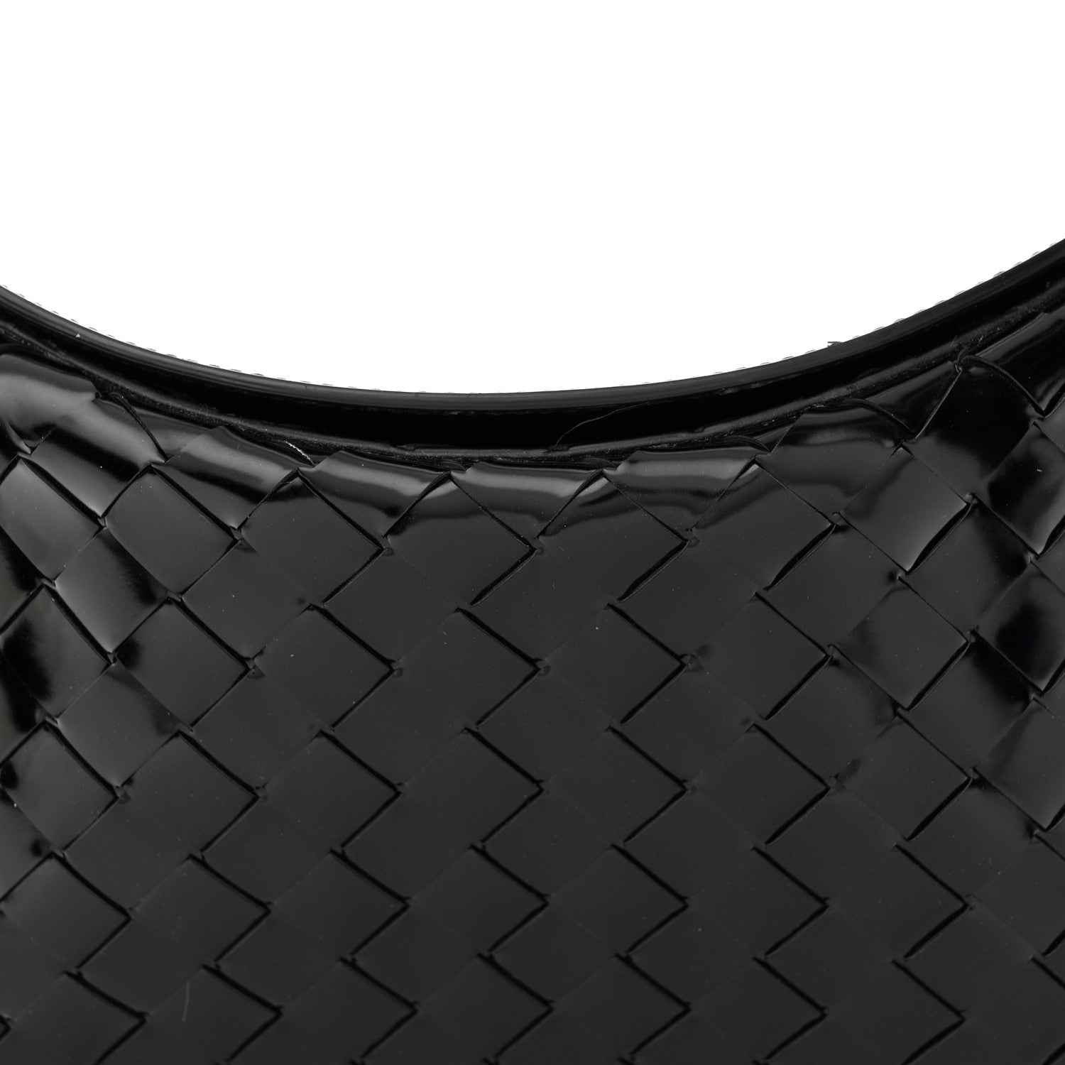 Bottega Veneta Patent Intrecciato Shoulder Bag Black 7 of 12
