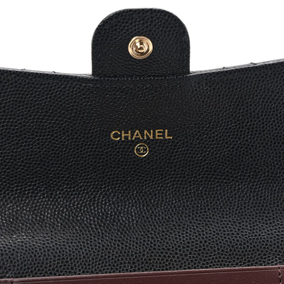 Chanel Caviar Quilted Medium Gusset Flap Wallet Black 6 of 8