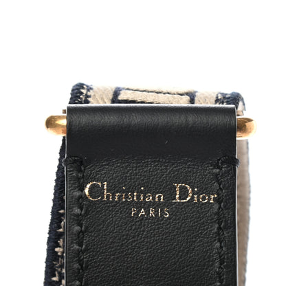 Christian Dior Canvas Embroidered Adjustable Shoulder Strap Blue 3 of 4