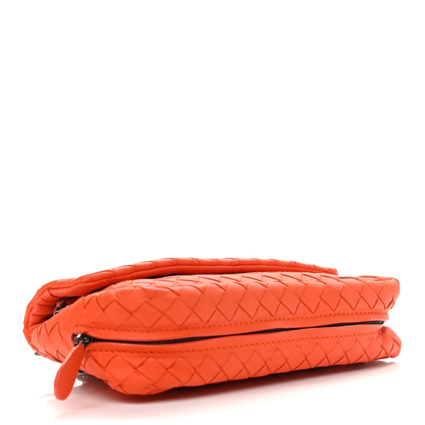 Nappa Intrecciato Small Chain Crossbody Tangerine
