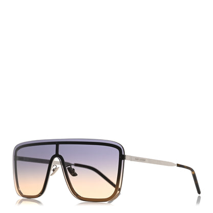 Saint Laurent Metal SL 364 Mask Sunglasses Shiny Silver 1 of 8