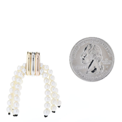 Cartier 18K Yellow Pink White Gold Pearl Pendant 2 of 3