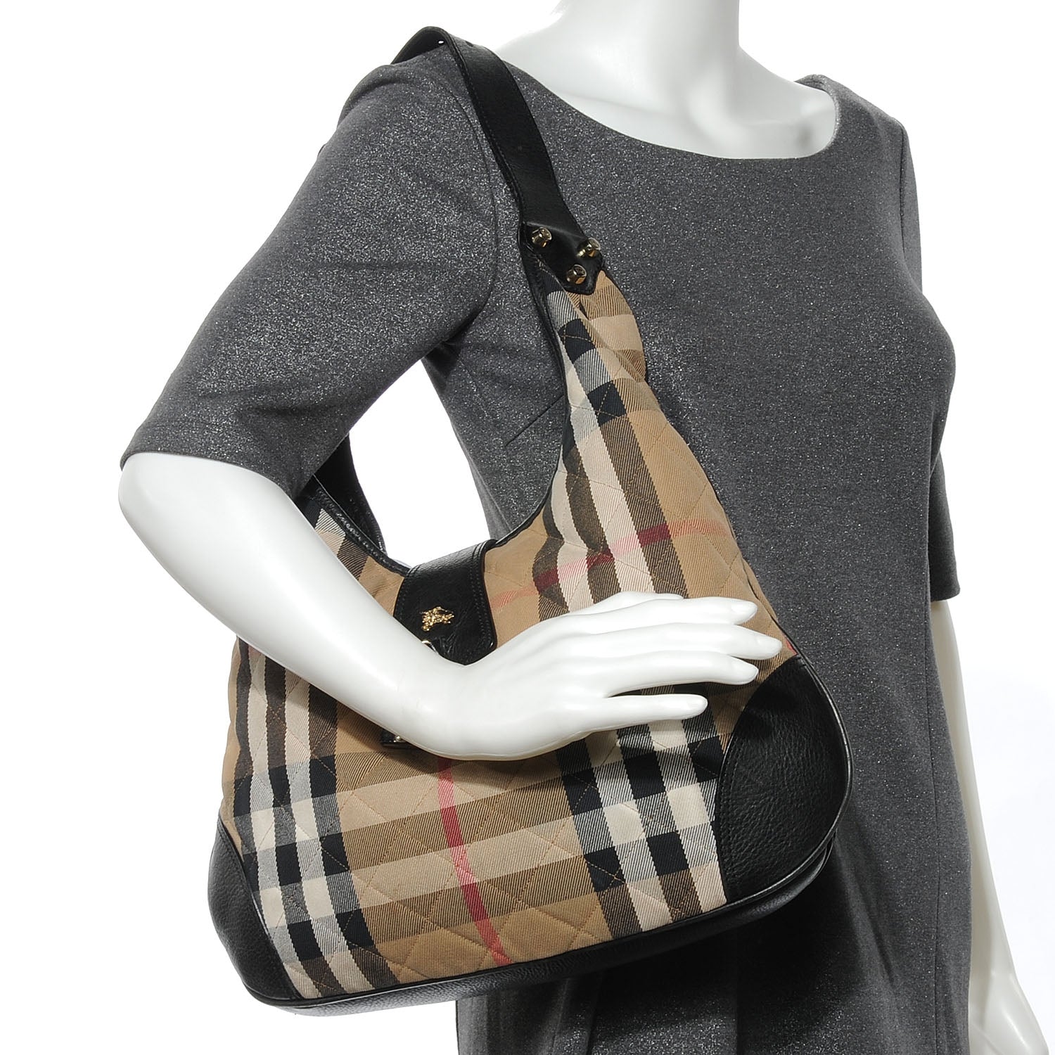 Burberry House Check Quilted Brook Hobo 2 of 7