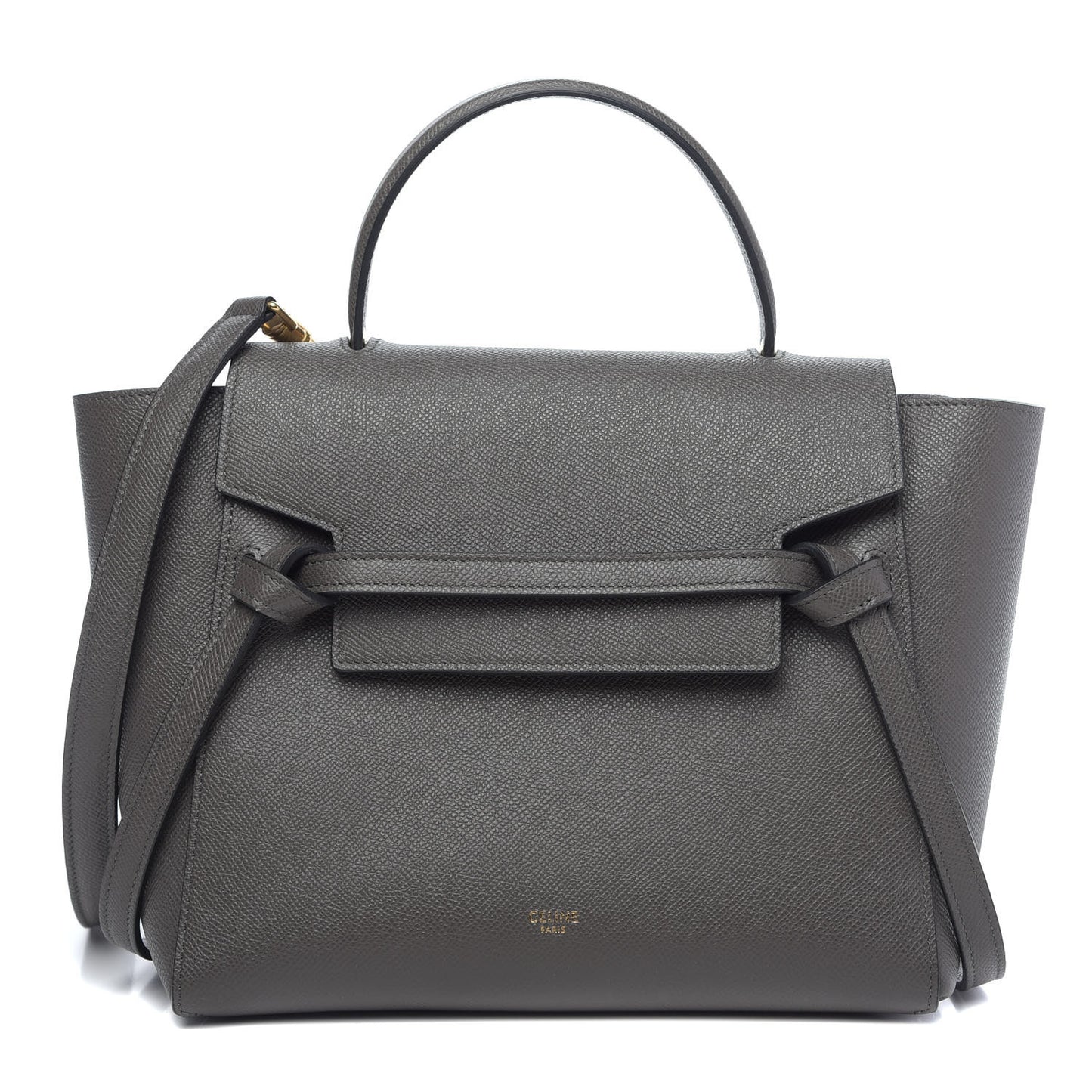 Grained Calfskin Mini Belt Bag Grey