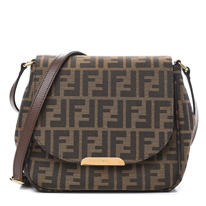 Fendi Zucca Vitello Artic Small Messenger Bag Tobacco Castagna 1 of 8