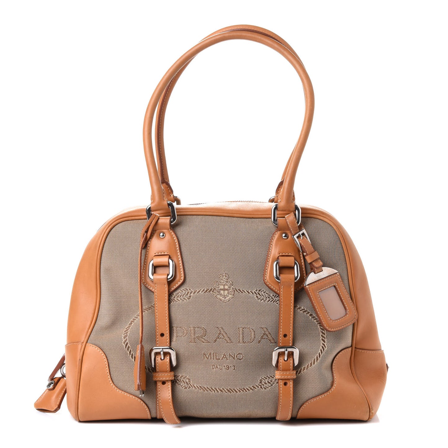 Jacquard Logo Bauletto Corda Cuoio