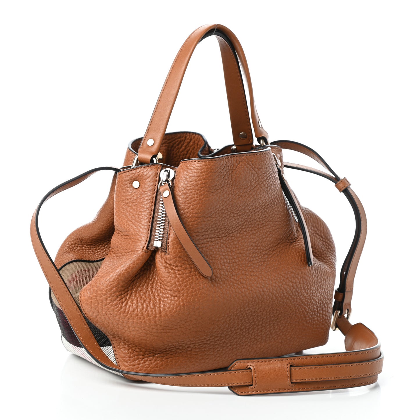 Grainy Calfskin House Check Small Maidstone Saddle Brown