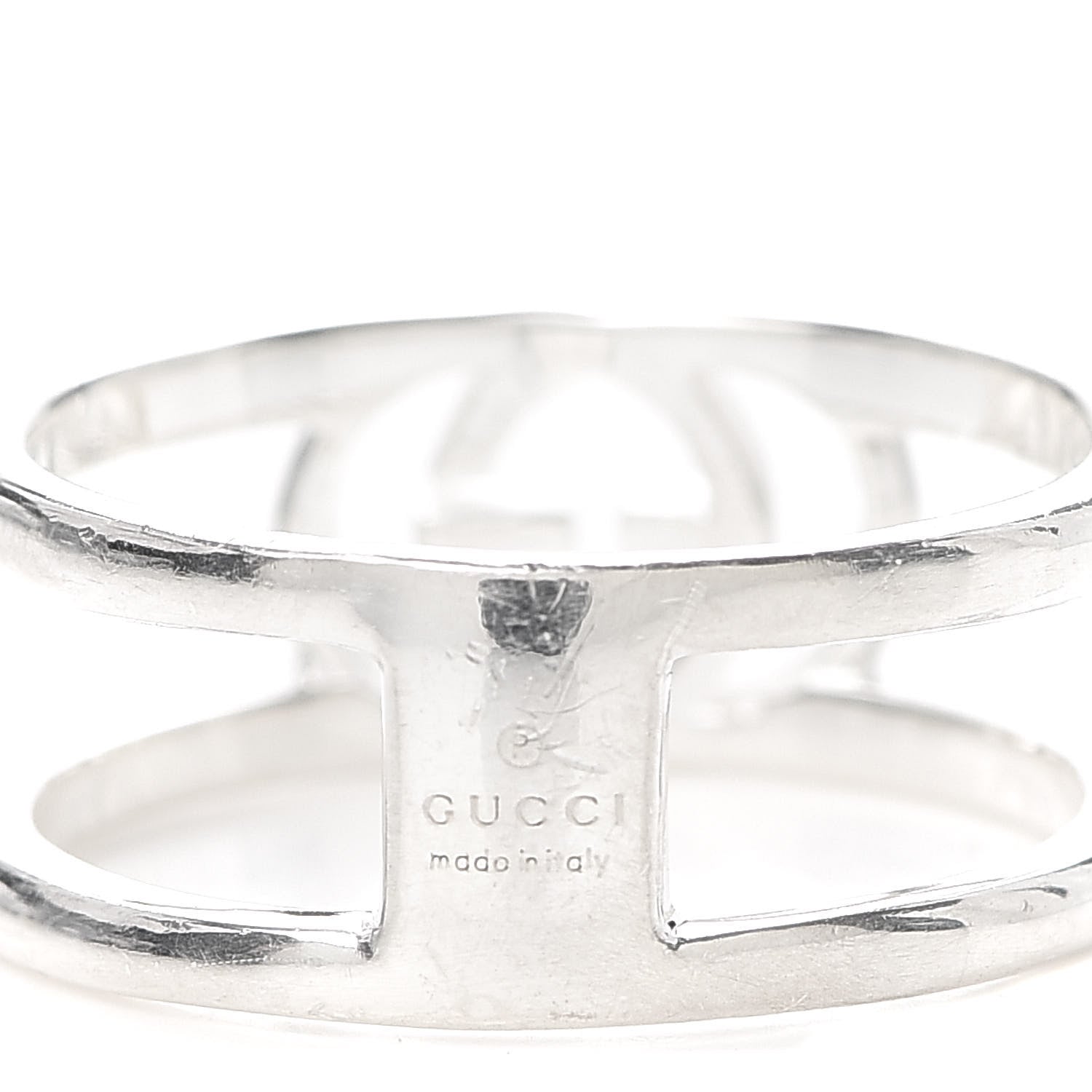Gucci Sterling Silver 9mm Interlocking G Ring 61 9.5 5 of 5