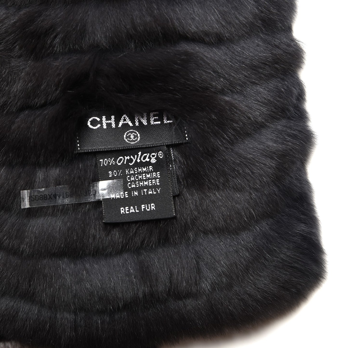 Orylag Rabbit Fur CC Scarf Black Grey