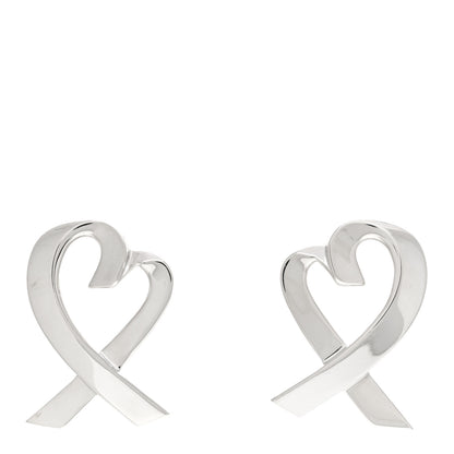 Tiffany Sterling Silver Large Paloma Picasso Loving Heart Earrings 1 of 4