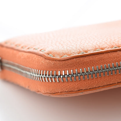 Fendi Cuoio Romano Selleria Zip Around Wallet Orange 13 of 14