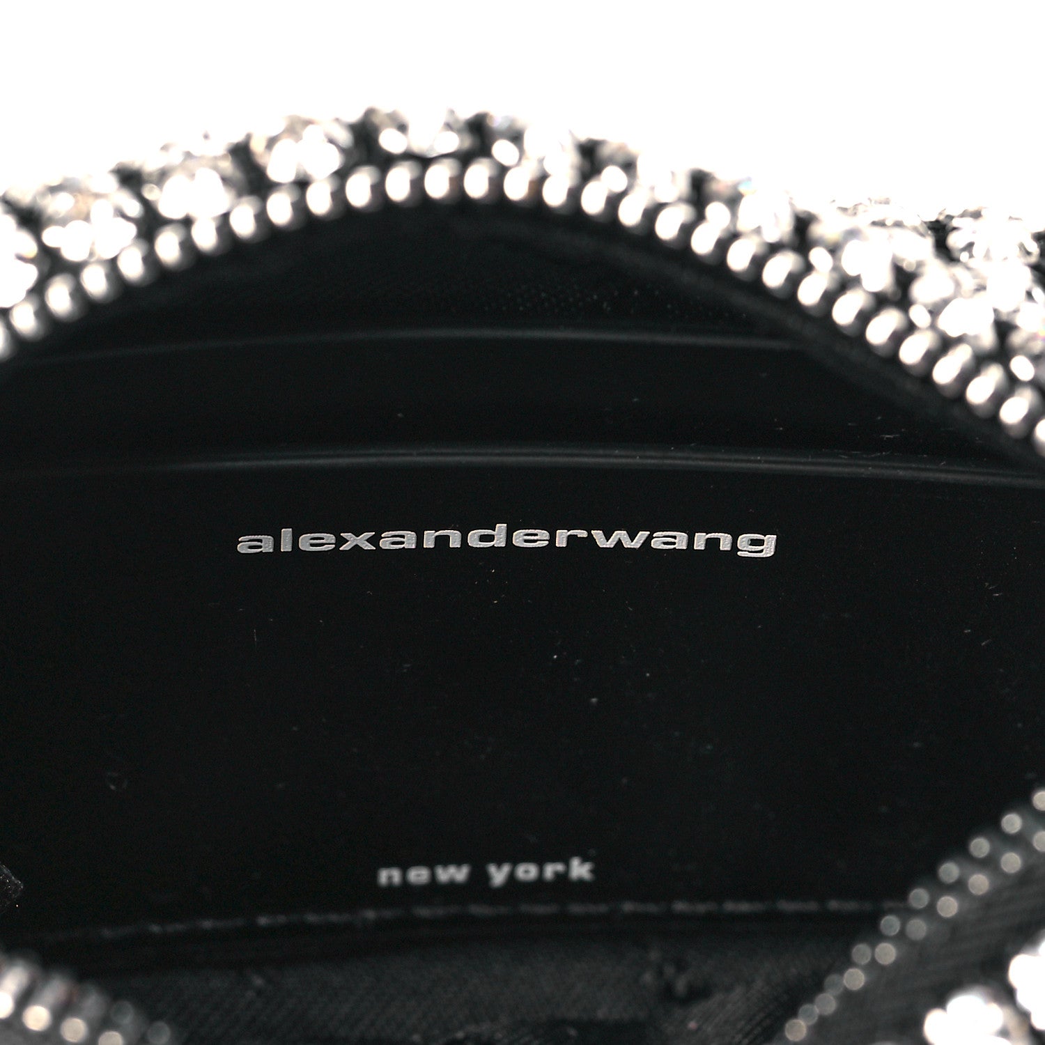Alexander Wang Mesh Crystal Rhinestone Mini Heiress Pouch Black Silver 6 of 11