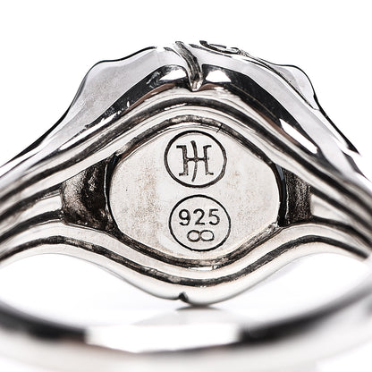 John Hardy Sterling Silver Dark Blue Topaz Bamboo Ring 52 6 4 of 5