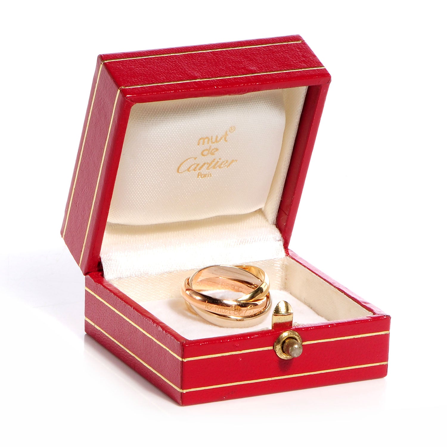 Cartier 18k Pink Yellow White Gold Les Must De Cartier Trinity Ring 50 5.25 8 of 8