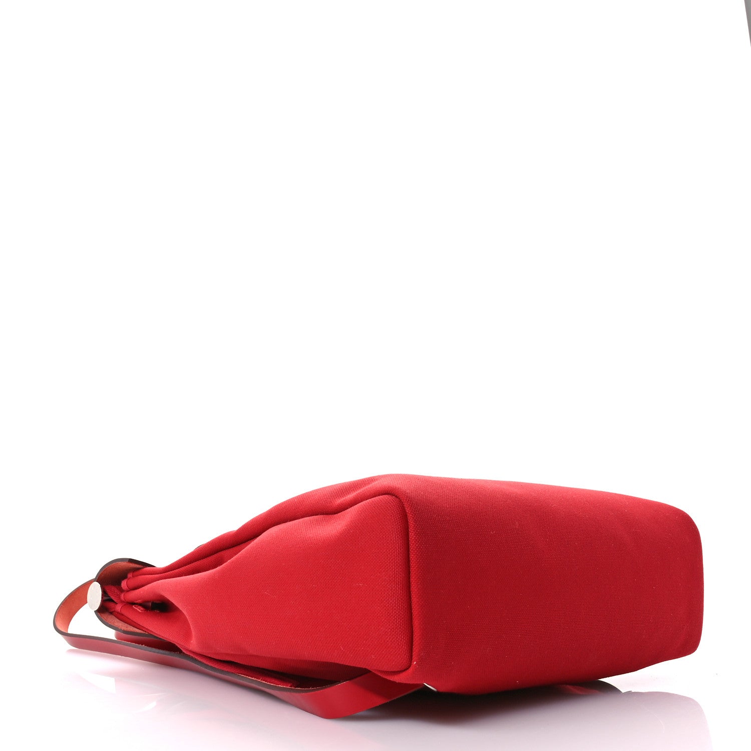 Hermes Military Toile Vache Hunter Herbag a Dos Zip Retourne Backpack Rouge Piment 5 of 12