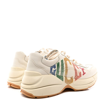 Gucci Calfskin Glitter Game Logo Womens Rhyton Sneakers 39.5 Mystic White 4 of 8
