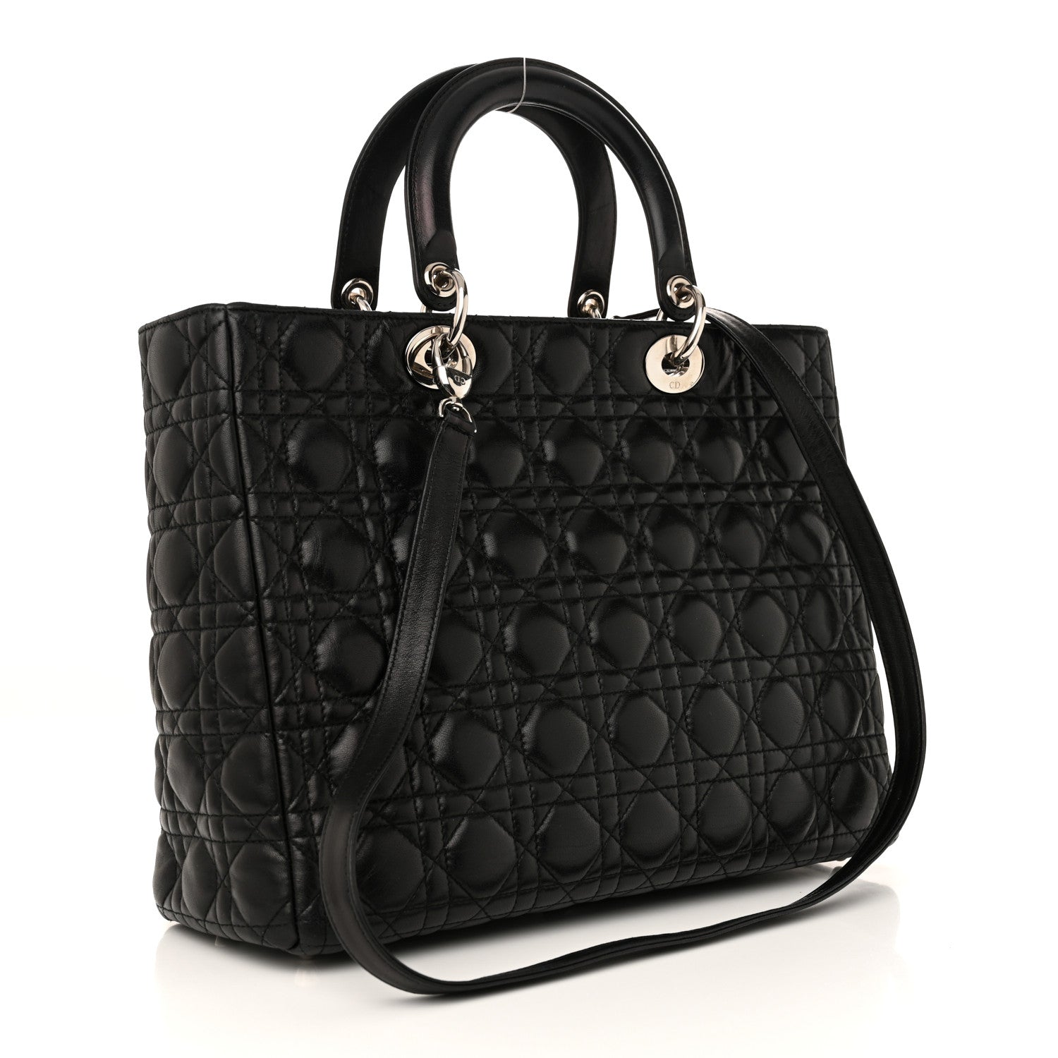Christian Dior Lambskin Cannage Large Lady Dior Black 3 of 16