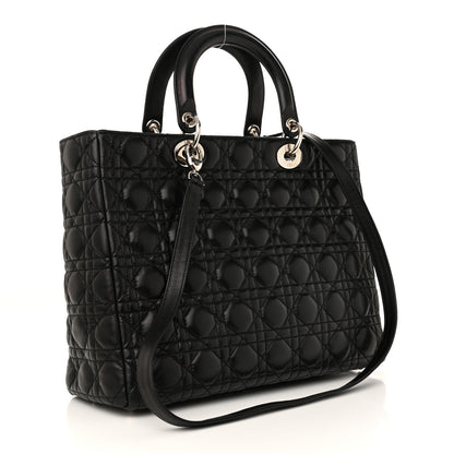 Christian Dior Lambskin Cannage Large Lady Dior Black 3 of 16