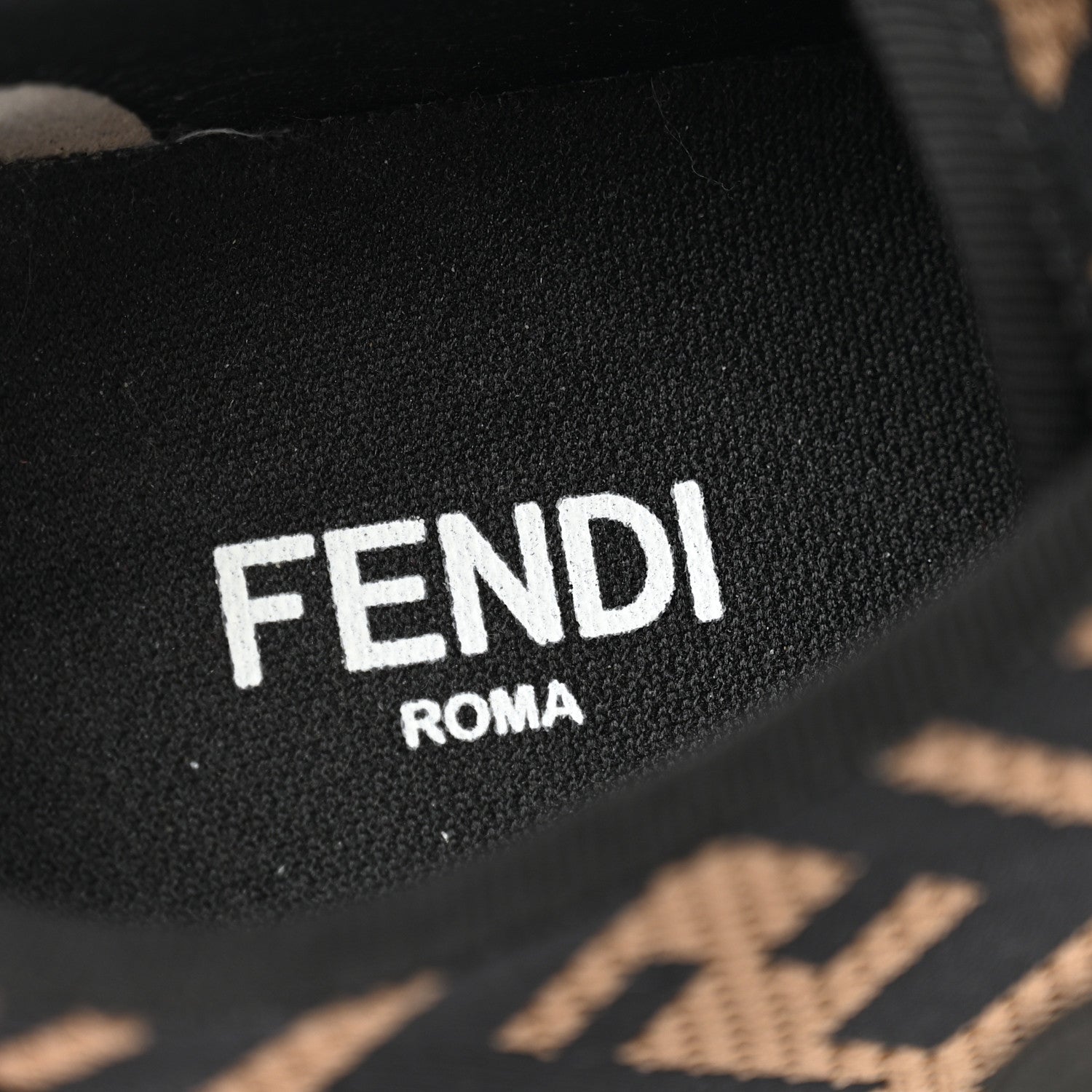 Fendi Fabric FF Micro-Perforated Rise Low Top Sneakers 38 Tobacco Black 7 of 11