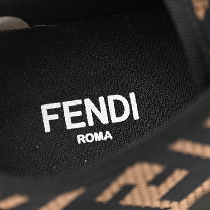 Fendi Fabric FF Micro-Perforated Rise Low Top Sneakers 38 Tobacco Black 7 of 11