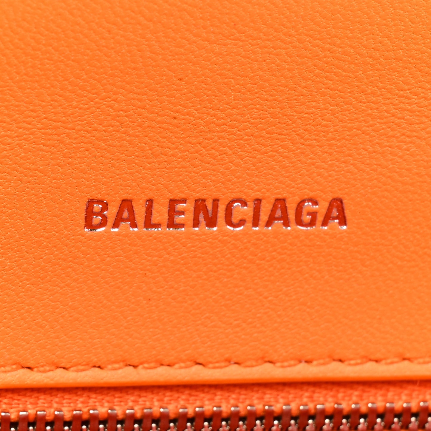 Shiny Calfskin Crocodile Embossed Small Hourglass Top Handle Bag Pop Orange