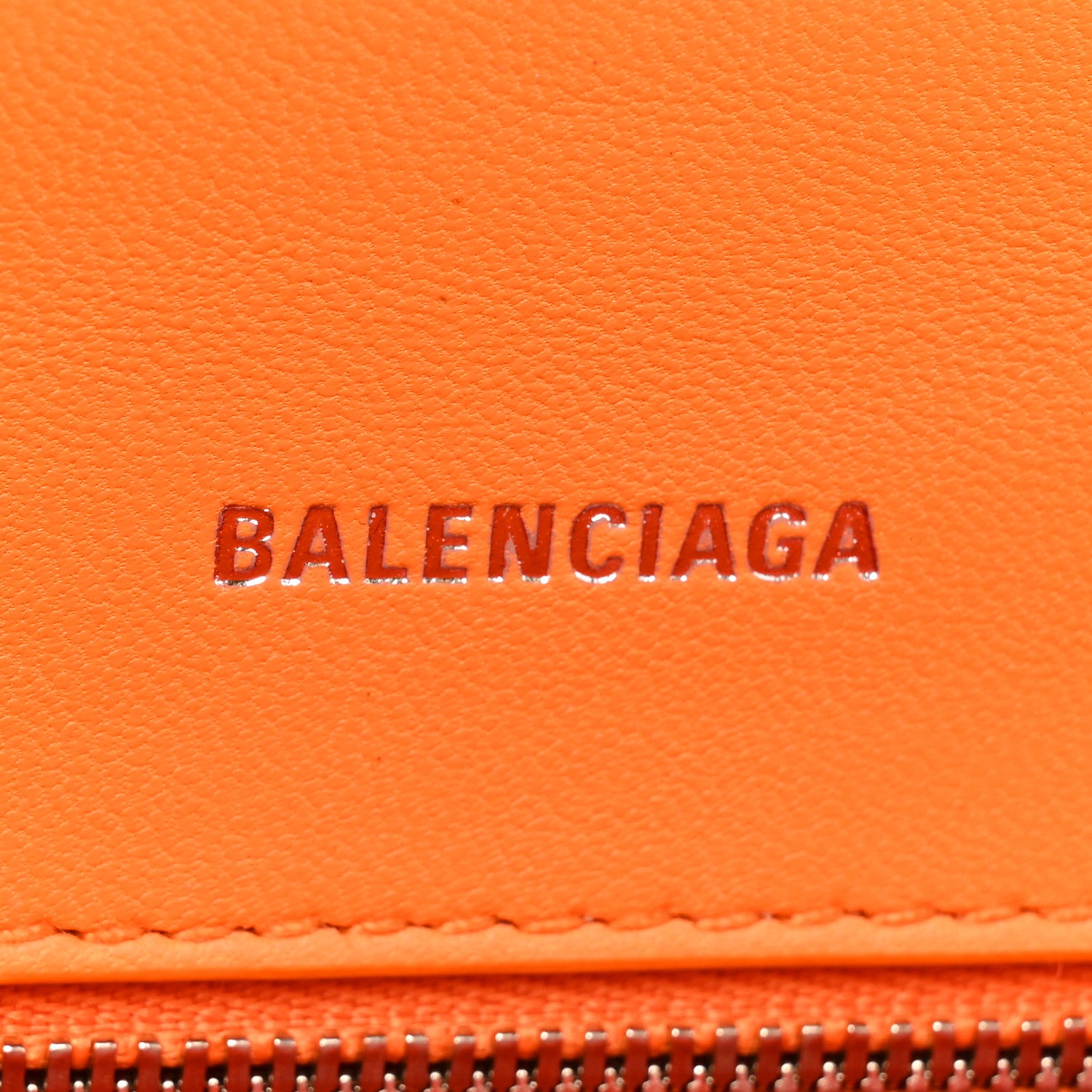 Balenciaga Shiny Calfskin Crocodile Embossed Small Hourglass Top Handle Bag Pop Orange 6 of 15