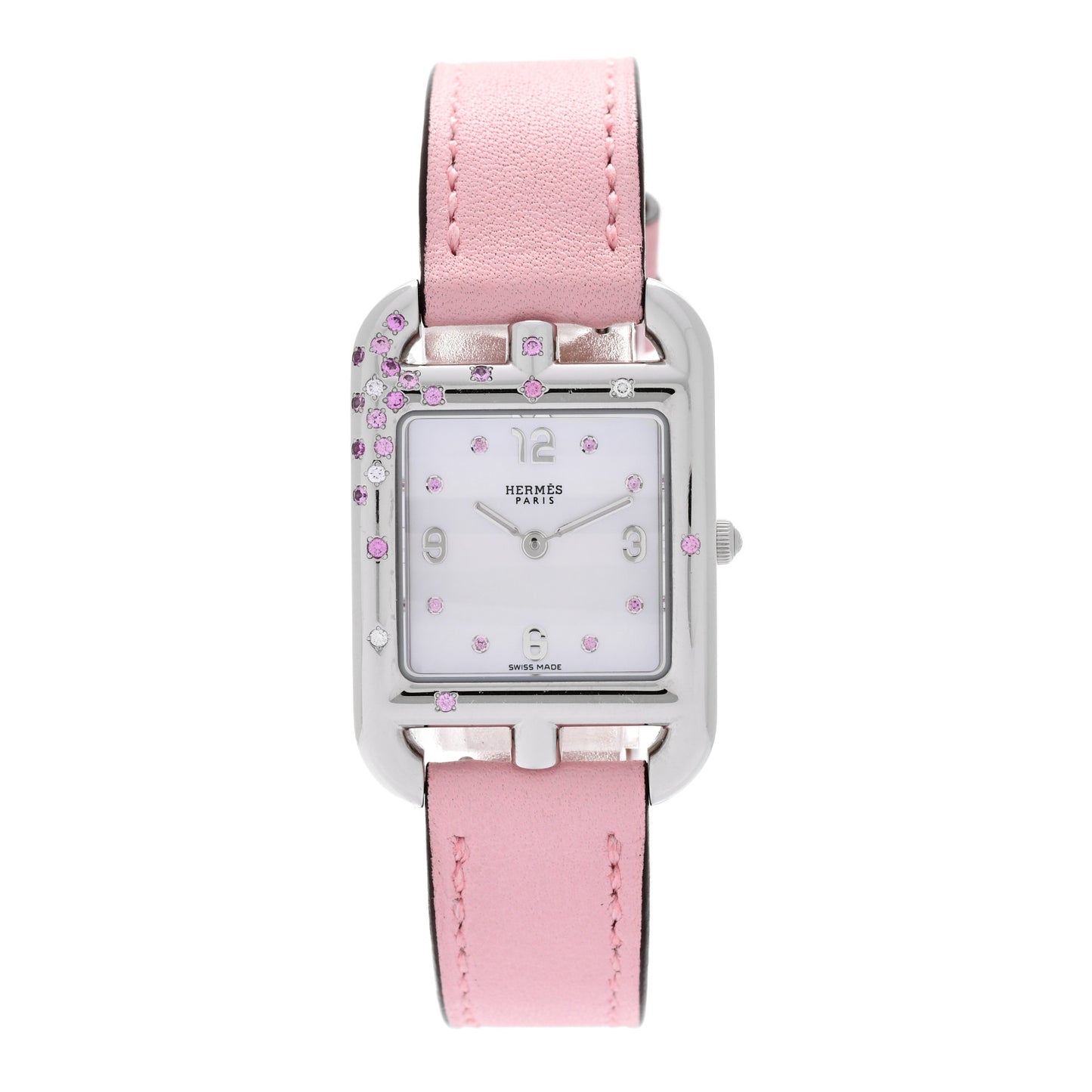 Stainless Steel Swift Diamond Pink Sapphire Mother of Pearl 23mm Cape Cod Quartz Watch Rose Sakura