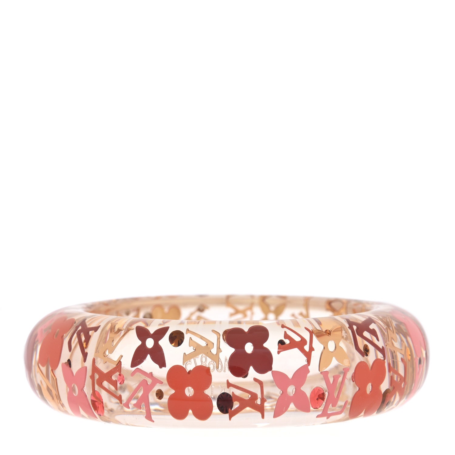 Louis Vuitton Resin Swarovski Small Inclusion GM Bracelet Tangerine 1 of 5