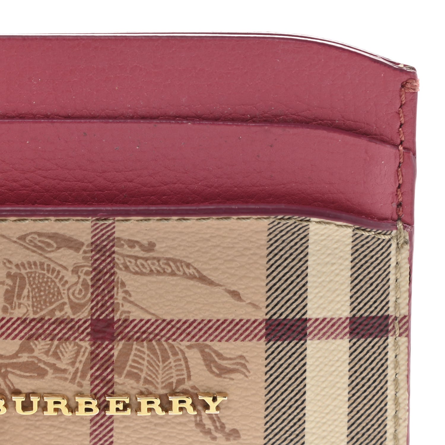 Burberry Soft Grain Calfskin Haymarket Check Izzy Card Case Pink 8 of 9