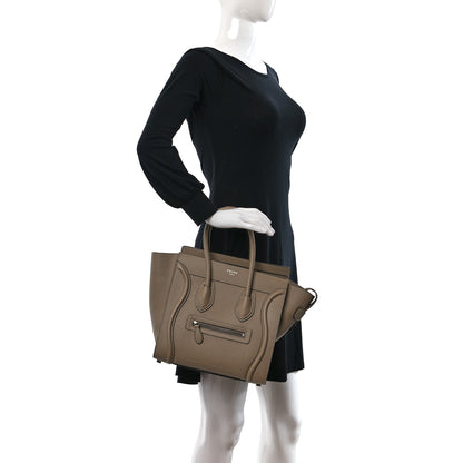 Celine Drummed Calfskin Micro Luggage Dune 2 of 15